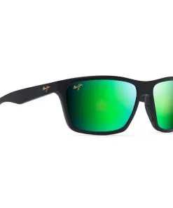 Lunettes De Soleil Maui Jim Makoa Matte Black Grey Mineral Superthin Mauigreen Mirror
