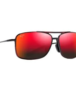 Lunettes De Soleil Maui Jim Kaupo Gap Ecaille Noir Rouge Hawaii Lava MauiBrilliant
