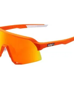 100% Lunettes De Soleil 100 % S3 Soft Tact Neon Orange Hiper Red Multilayer Mirror Lens