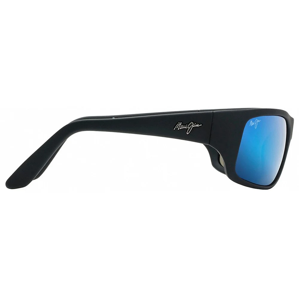Lunettes De Soleil Maui Jim Peahi Black Matte Rubber Bleu Hawai Minéral SuperThin 4 Lunettes De Soleil Maui Jim Peahi Black Matte Rubber Bleu Hawai Minéral SuperThin – Image 2