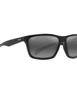 Lunettes De Soleil Maui Jim Makoa Gloss Black Grey Mineral Superthin Bi-gradient Grey