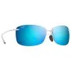Lunettes De Soleil Maui Jim Akau Crystal Matte Mauipure Lt Blue Hawai