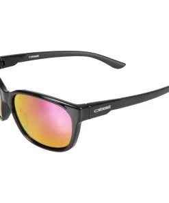 Cébé Lunettes De Soleil Cebe Ayden Shiny Matt Black Zone Blue Light Grey Cat.3 Pink Mirror