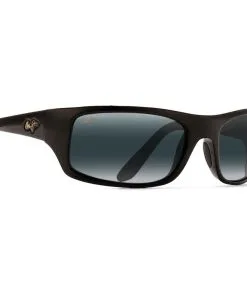 Lunettes De Soleil Maui Jim Peahi Noir Brillant Gris Neutre Minéral Superthin