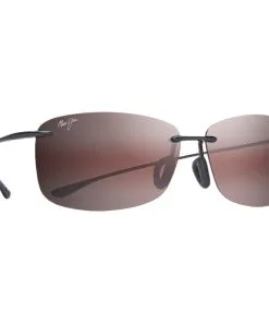 Lunettes De Soleil Maui Jim Akau Black Gloss Mauipure Lt Maui Rose