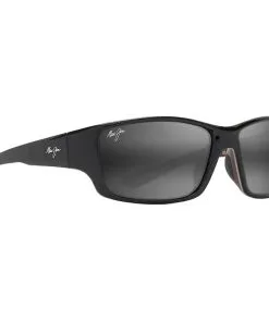 Lunettes De Soleil Maui Jim Local Kine Soft Black With Sea Blue And Grey Gris Neutre