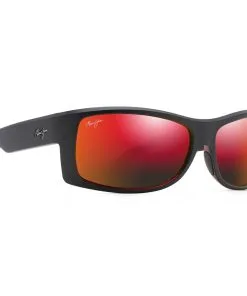 Lunettes De Soleil Maui Jim Equator Noir Rouge Hawail Lava Mineral SuperThin
