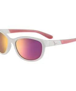 Cébé Lunettes De Soleil Cebe Katniss Shiny White Pink Zone Blue Light Grey Cat.3 Pink Flash Mirror