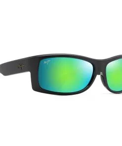 Lunettes De Soleil Maui Jim Equator Noir Mat Olive MauiGreen Mineral SuperThin