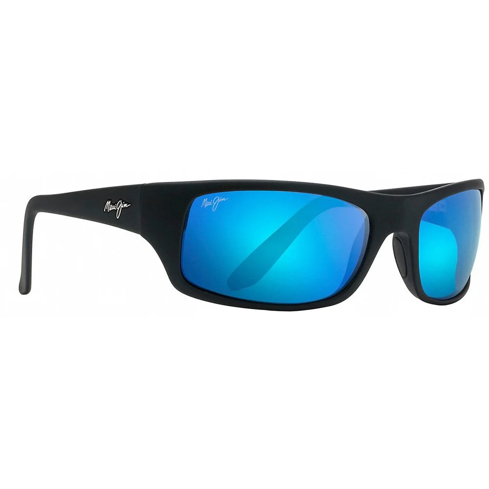 Lunettes De Soleil Maui Jim Peahi Black Matte Rubber Bleu Hawai Minéral SuperThin 5 Lunettes De Soleil Maui Jim Peahi Black Matte Rubber Bleu Hawai Minéral SuperThin – Image 3